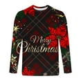 thumbnail image 5 of Stamzod Christmas Gifts Men Round Neck Long Sleeve Shirts Fashion Christmas Printed Oversized Tshirts for Men White-2 XL, 5 of 5