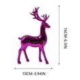 thumbnail image 4 of DAMAI 2 Pcs Christmas Reindeer Figurines Decorations, Sitting Standing Xmas Deer Statues, Glossy Elk Sculpture Tabletop Ornaments for Mantel Fireplace Table Centerpieces Home Décor(Purple), 4 of 9