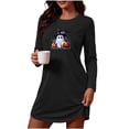 thumbnail image 2 of SELONE Nightgowns for Women Halloween Plus Size Short Nightshirts Ghost Long Sleeve Nightwear Gift for Wife Sleep Dress, 2 of 6