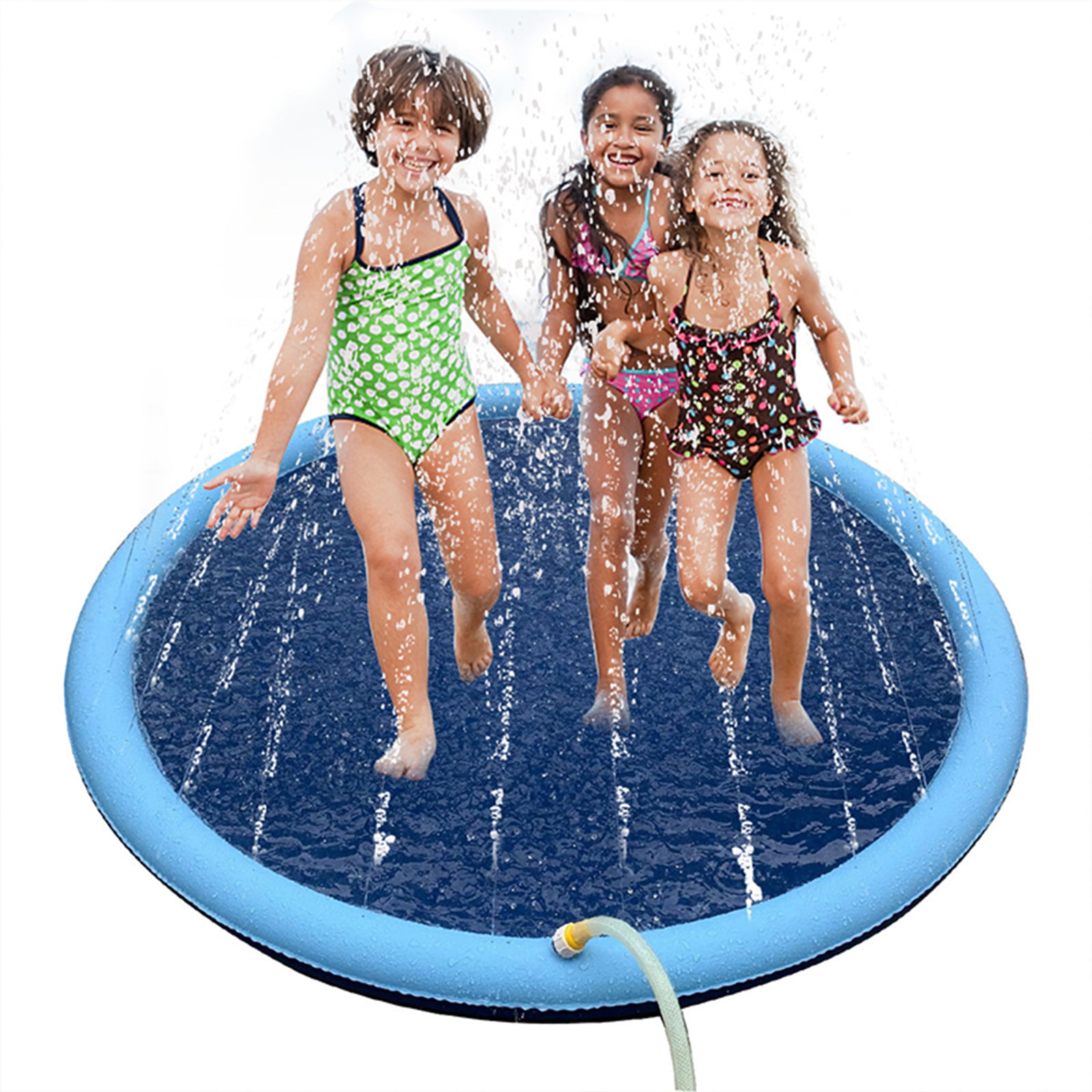 Paddling Pool for Pets and Kids,59 Sprinkle and Splash Water Play Mat,Dogs Paddling Pool Kid’s Summer Toys Spray Pad,Garden Outdoor Portable Sprinkler Play Mat Outside 