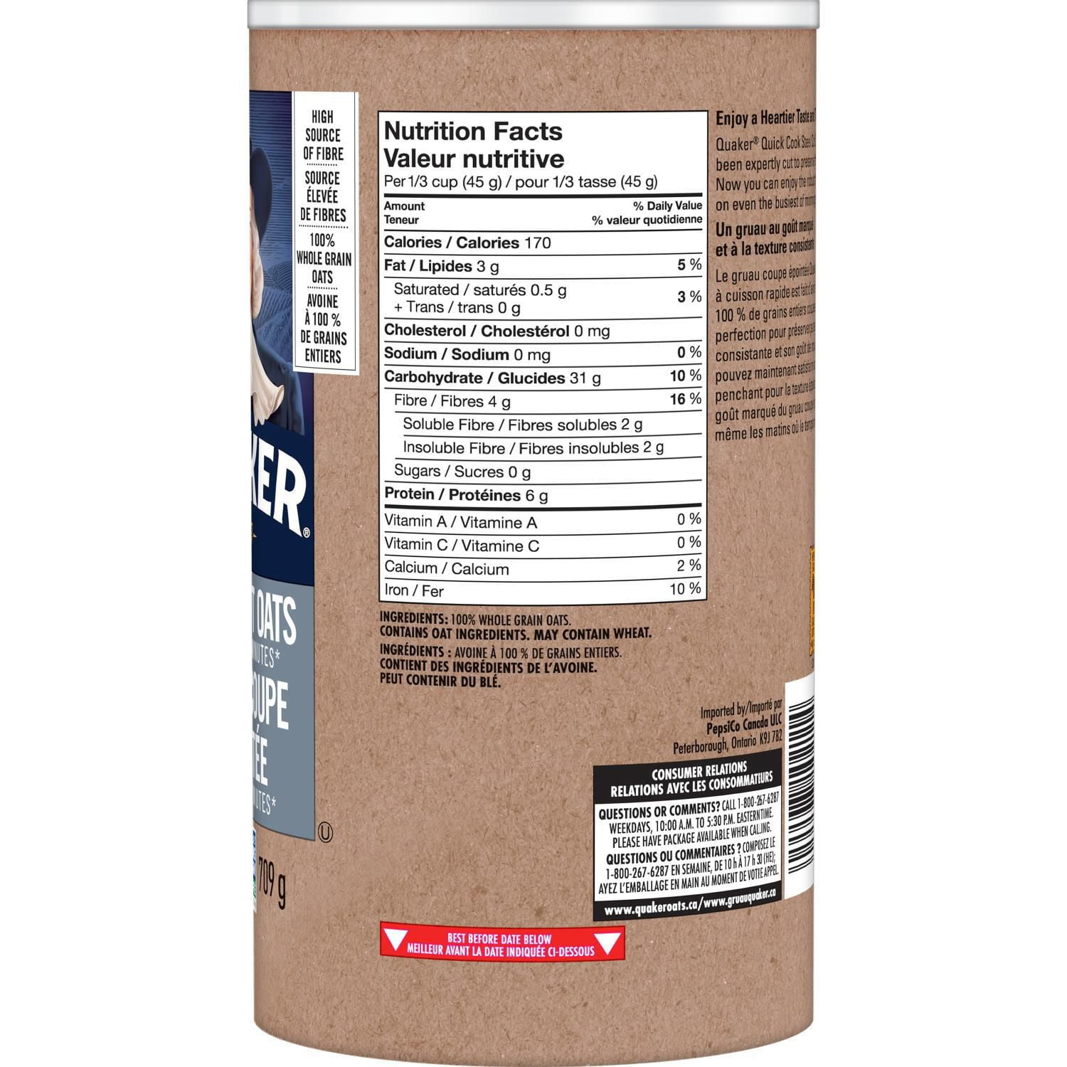 Quaker Steel Cut Oats Nutritional Info Besto Blog