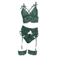 thumbnail image 6 of Levmjia Women Lace Lingerie Set Solid Color Transparent Seductive Garter Bra Panties Leg Loop for Honeymoon Valentine Special Nights, 6 of 6