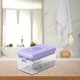 thumbnail image 4 of Estante de jabón, bandeja de almacenamiento de gran capacidad con resorte integrado, organizador a prueba de polvo para baño, inodoro, ducha de Hotel, Púrpura transparente Macarena Jabonera, 4 of 8