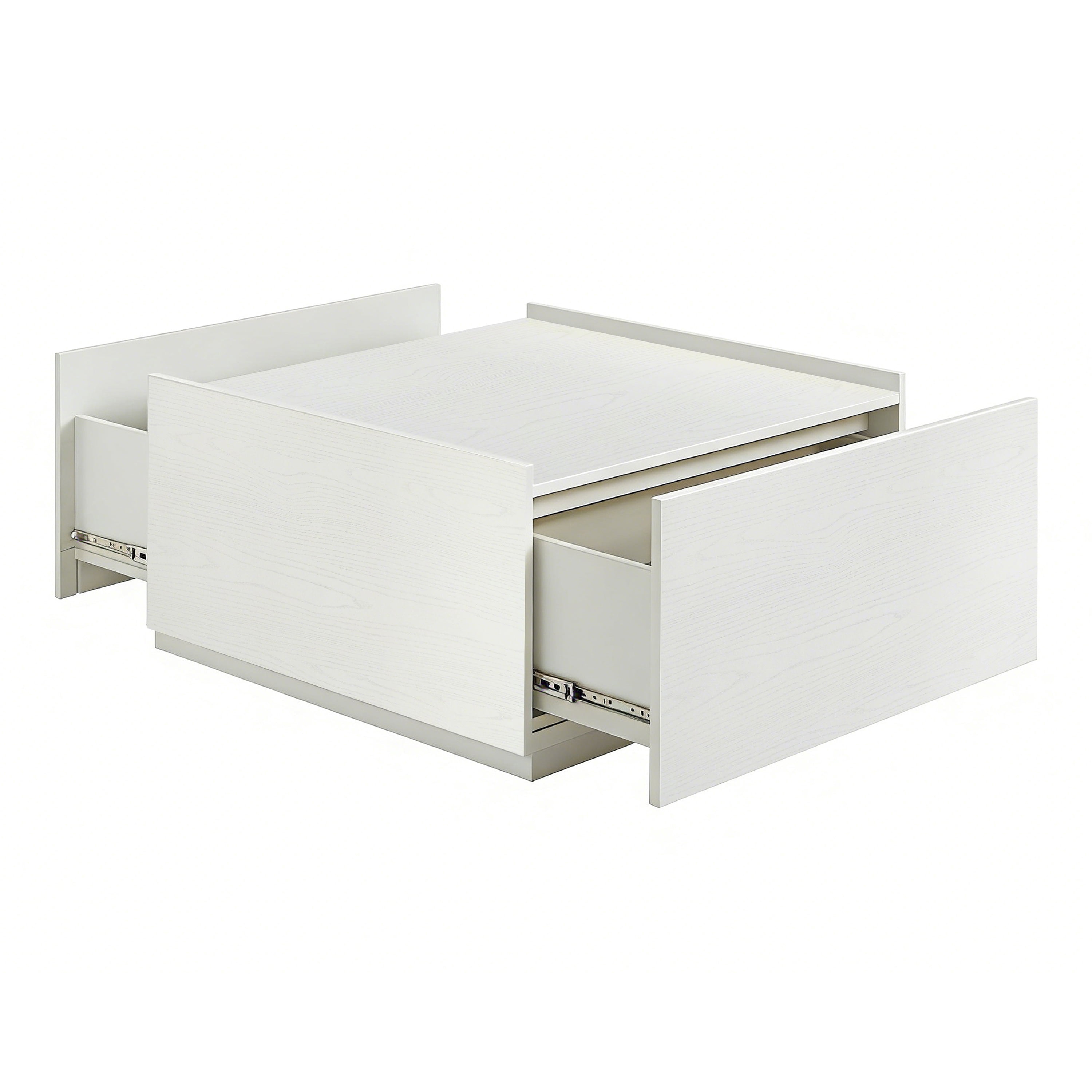 Furniture of America Afra Modern Wood 2-Drawer Square Storage Coffee Table, White