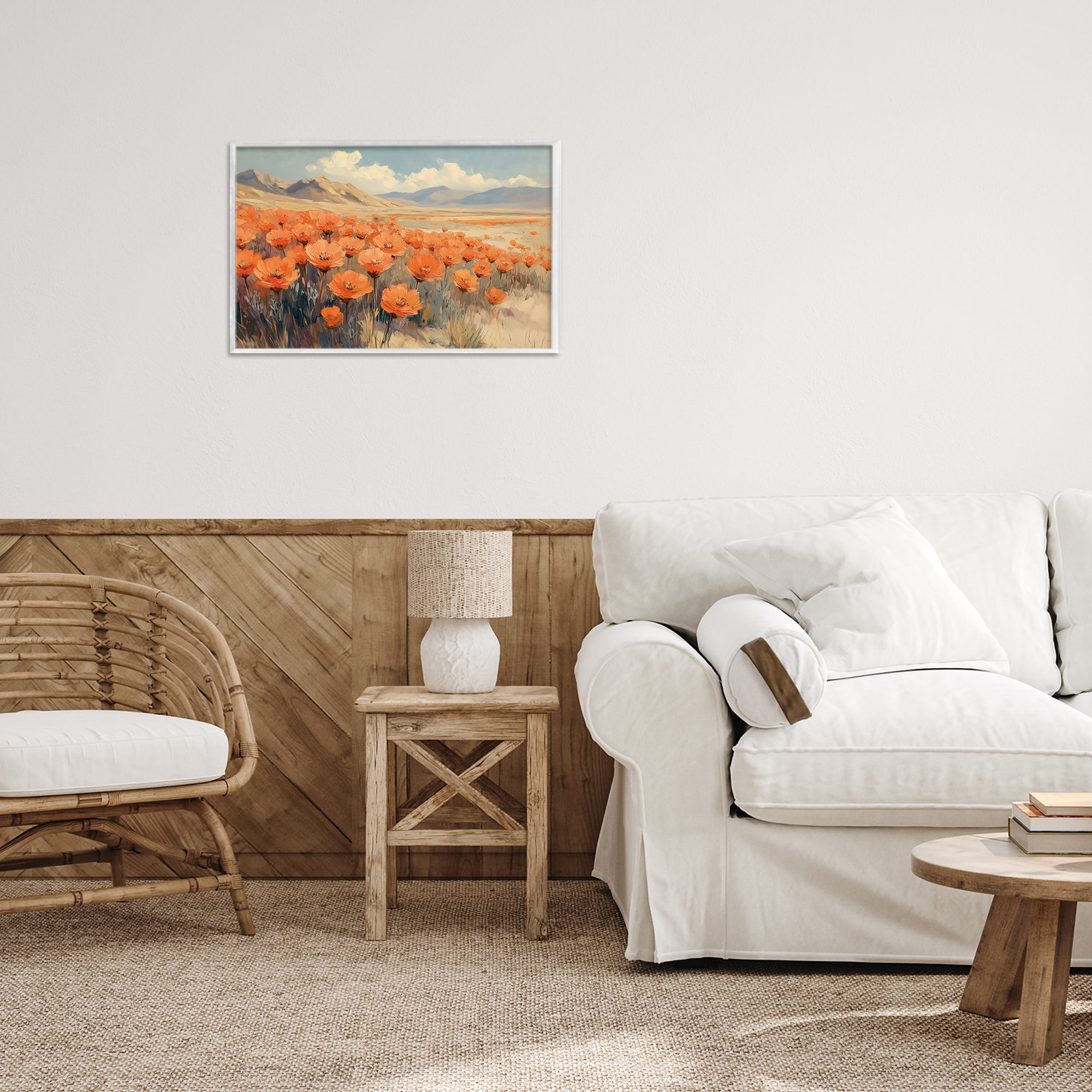 Stupell Industries Desert Poppies in Valley White Framed Giclee Art, design by Gina Kelly
