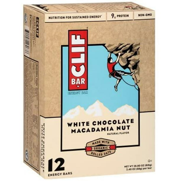 CLIF Bar White Chocolate Macadamia Nut Energy Bars, 2.4 oz, 12 count