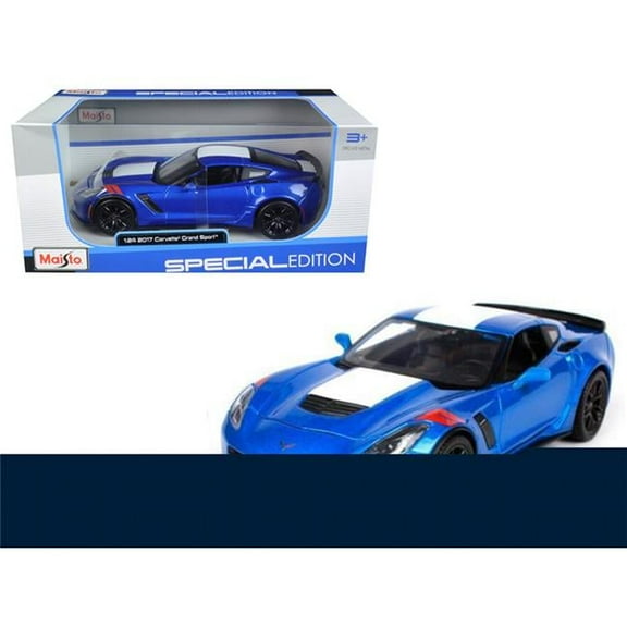 Maisto  2017 Chevrolet Corvette Grand Sport Blue 1 by 24 Diecast Model Car - Blue - 1 by 24