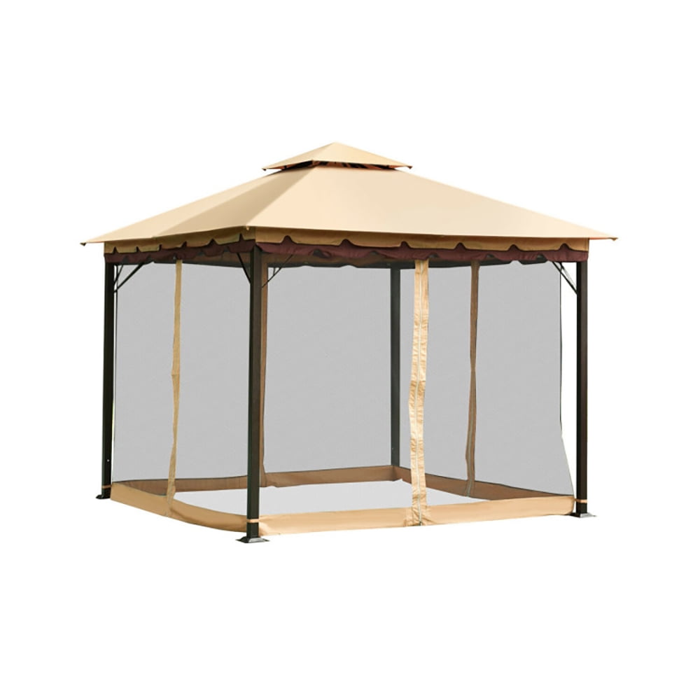 Aimee Lii 2-Tier 10 x 10 Feet Patio Shelter Awning Steel Gazebo Canopy, Backyard Gazebo Tent Aimee Lii 2-Tier 10 x 10 Feet Patio Shelter Awning Steel Gazebo Canopy, Backyard Gazebo Tent