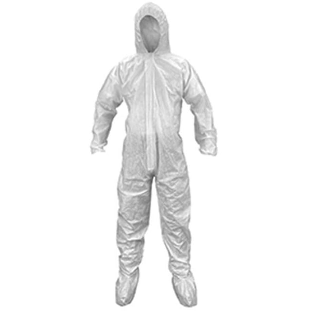 Breathable SMS Hooded & Booted Coveralls Suit - - Large