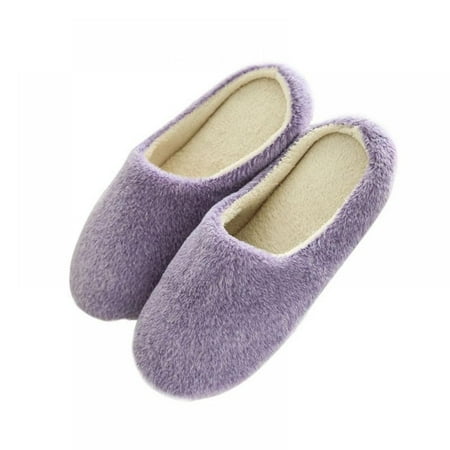 

Men/Women s Cozy Memory Foam Slippers Fuzzy Wool-Like Plush Fleece Lined Warm Slip On House Shoes