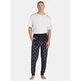 thumbnail image 2 of Holiday Time Men's Christmas Fleece Jogger Sleep Pants, Reindeer Print Knit Pajama Bottoms, Sizes S-3XL, 2 of 5