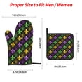 thumbnail image 2 of Fotbe Mardi Gras1 for 4Pcs Oven Mitts and Pot Holders, 500℉ Heat Resistant Oven Mitts , Non-Slip Silicone Surface Safe for Baking, Cooking, BBQ, 2 of 6