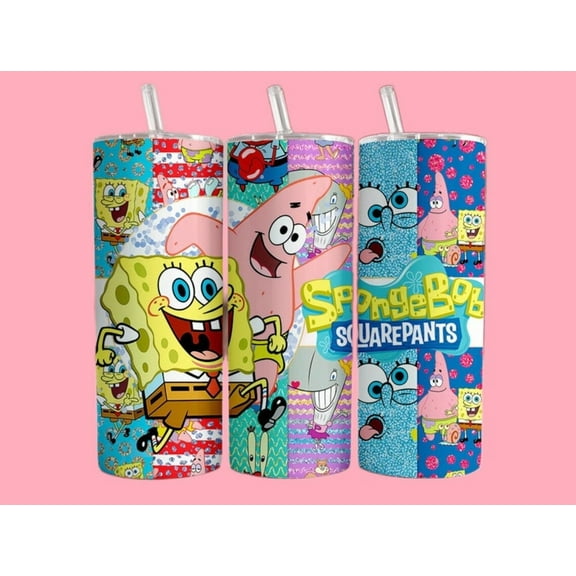 20oz Stainless Steel Tumbler with spongebob