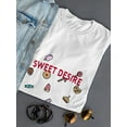 thumbnail image 3 of Sweet Desire Candy And Cookies Design Women White T-Shirt, Female XX-Large, 3 of 4