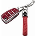 thumbnail image 1 of Key Fob Cover Compatible with Fit for Audi A4 A3 Q3 Q5 Q7 TT TTS RS3 S4 S3 A1 S6 RS4 RS6 Q2L ABS Smart Remote Key Case Keychain Case Holder Protector,Red, 1 of 8