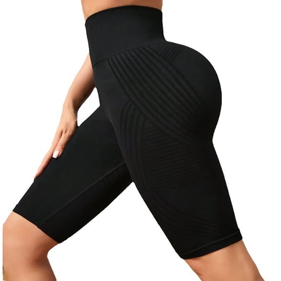 MDUKONU Women's 3D Leggings Cellulite Compression Cellulite Short Leggings | High Waisted Lifting Control Gym Yoga Pant Size: L