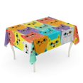 thumbnail image 1 of JSDART Blue Cute Cats Colorful Pink Artistic Black Cartoon Tablecloth Table Desk Cover Home Party Decor 60x104 inch, 1 of 1