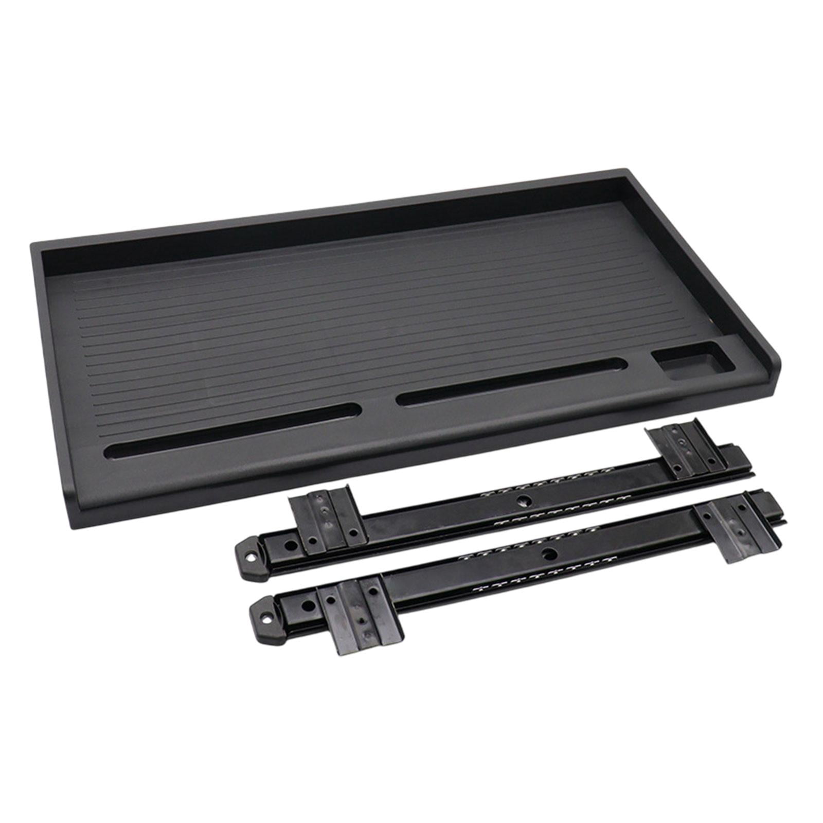 figatia under Desk PC Keyboard Drawer Tray Desktop Extender Replacement Saving Space Push and Pull Smooth 51.5x27cm Keyboard Organizer Black 35mm W Rail
