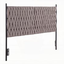 Braided Matisse Queen Headboard by LumiSource - Black Metal & Grey Fabric, Features Contemporary Styling & Sleek Frame