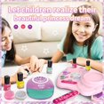 Nail Polish Kit Gift Set for Kids Girls Ages 6-12, Nail Art Studio for Girls Kids Nail Art Salon Set with Nail Dryer Nail Polish Glitter Gems Manicure Salon Gift for Sleepover Birthday Christmas