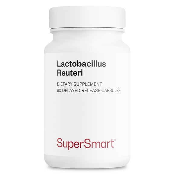 Supersmart - Lactobacillus Reuteri 5 Billion CFU per Day - Probiotic Supplement | Non-GMO & Gluten Free - 60 DR Capsules