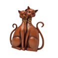 thumbnail image 4 of Figuras de pareja de gatos Estatuas de animales Decoración del hogar Colección de resina Escultura de gatos para el dormitorio de escritorio Regalo de madera, 4 of 8