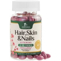 Hair, Skin & Nails Vitamins for Women - Biotin 5000mcg to Support Hair Growth with Argan Oil, Collagen & Hyaluronic Acid, Beautiful, Stronger Skin, Hair & Nails Vitamin Supplement - 120 Softgels