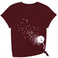 thumbnail image 2 of Bovemsi Women's Spring Round Neck Dandelion Printed Loose Casual Short Sleeved T Shirt, Red Women's Summer Short Sleeve T-Shirts, L, 2 of 4