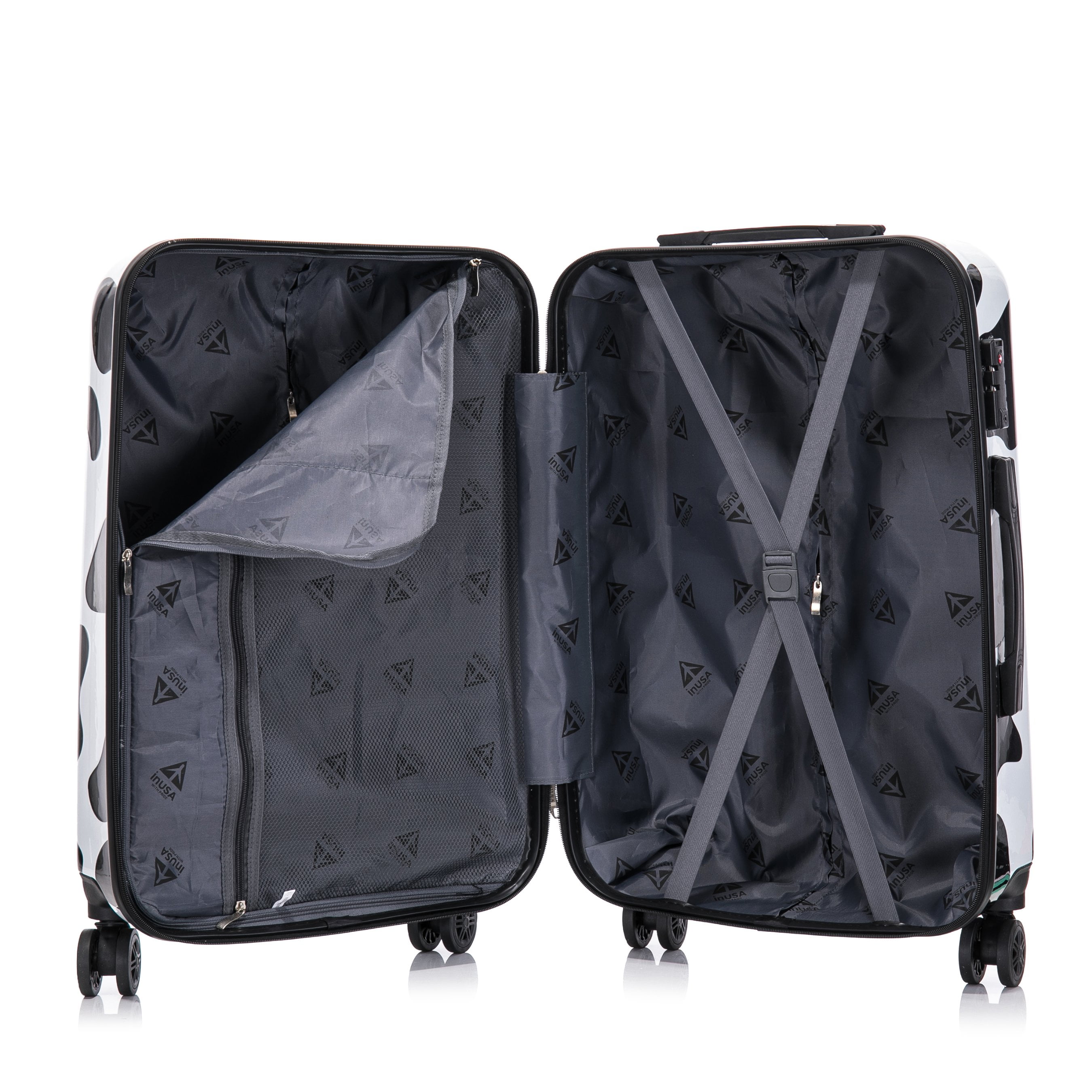 InUSA Print 24" Hardside Lightweight Luggage with Spinner Wheels, Handle and Trolley, Cow