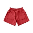 thumbnail image 6 of Gunia Summer Women Stretchy Stretch Shorts High-Waist Wide-Leg Lose Cargo Shorts Pockets Button Short Pants Lightweight Daily Wear Ladies Soft Clothes Red, 6 of 7