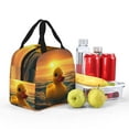 thumbnail image 4 of Rateoe Cartoon Swimming Yellow Duck Pattern Insulated Lunch Bag with Thick Aluminum Foil Lunch Tote Bag with Front Pocket for Men and Women, Ideal for Work, School, Picnics, and Travel, 4 of 5