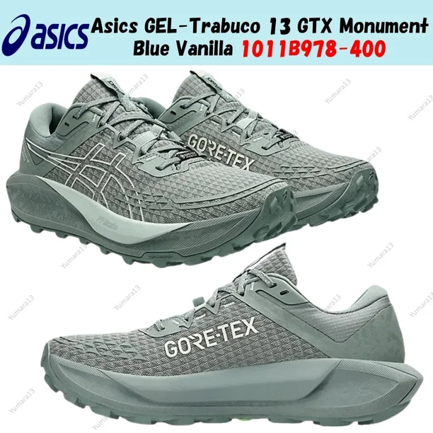 Asics GEL-Trabuco 13 GTX Monument Blue Vanilla 1011B978-400 Men's Size