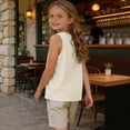 thumbnail image 6 of fatyb Cotton Linen Tank Tops for Boys Girls Summer Sleeveless Lightweight Plain Kids Casual Beach Shirts, 6 of 7