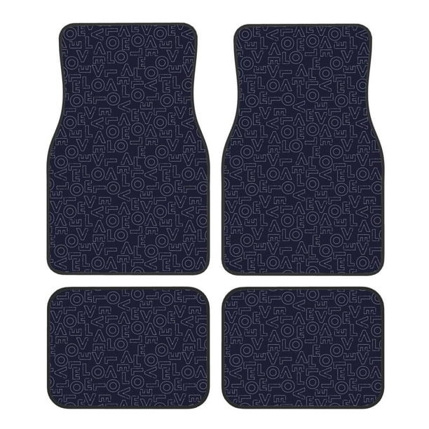 Fotbe LOVE Juego de 4 Tapetes para Auto con Estampado – Alfombrillas de Goma Reforzada, Diseño Antideslizante, Protección para Todo el Año – Vehículos, Autos, Camionetas y SUVs