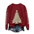 thumbnail image 6 of Uootdi Gift Christmas Sweatshirts for Women Cute christmas tree Santa Claus Printed Crewneck Long Sleeve Sweatshirt Winter Casual Xmas Pullover Tops, 6 of 7