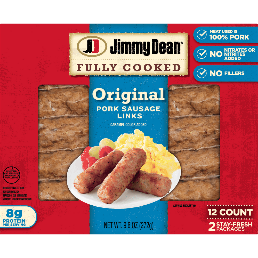 Jimmy Dean Fully Cooked Original Pork Sausage Links, 12 Count Walmart