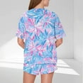 thumbnail image 3 of Joau Women's 2 Piece Lounge Sets Summer Outfits Short Sleeve Round Neck Print T Shirt and Shorts Loungewear Workout Sports Tracksuits, 3 of 5