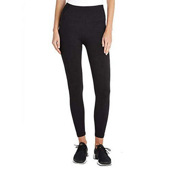 Danskin Women's Active High Waist Space Dye Legging, Black Salt, X-Small