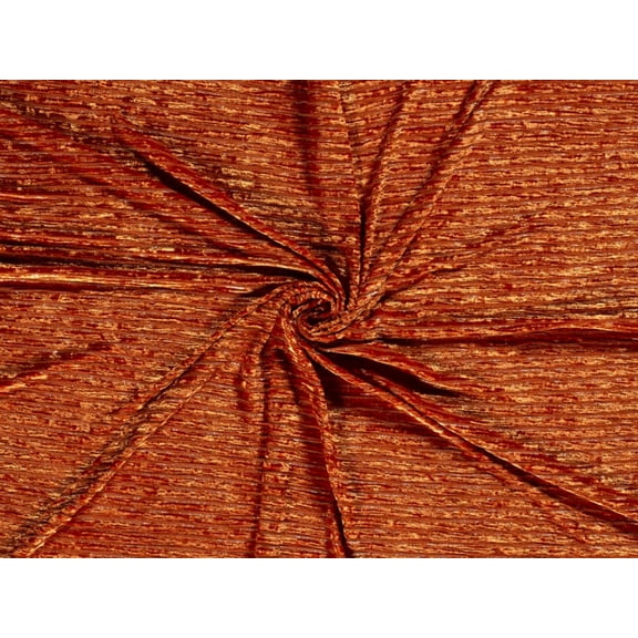 Minerva Lurex Burn Out Velvet Stretch Knit Fabric Rust - per yard