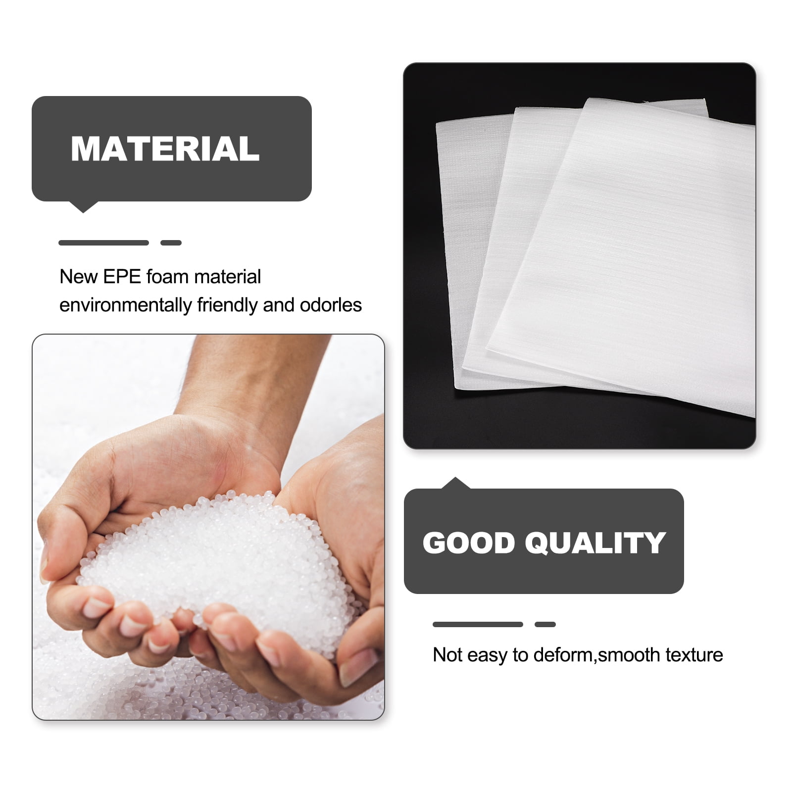 Uxcell Foam Packing Pouches, 100pcs 8.1x10 Inch Wrap Bubble Pouches Cushion Foam Packing Supplies White with 60 Fragile Tags