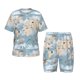 thumbnail image 1 of Fotbe Animals Travel World Map Pijama Estampada de 2 Piezas para Niños – Ropa de Dormir de Manga Corta Cómoda para Niños y Niñas, Camiseta y Shorts de Algodón-Large, 1 of 6