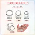 thumbnail image 2 of 2 Pcs Metal Swivel Clasps Key Chain O Ring Keyrings Round Spring Snap Keychain Hook Clip for Chains Extender DIY Handicrafts Keys Lanyards Jewelry Findings, Silver Tone, 2 of 6