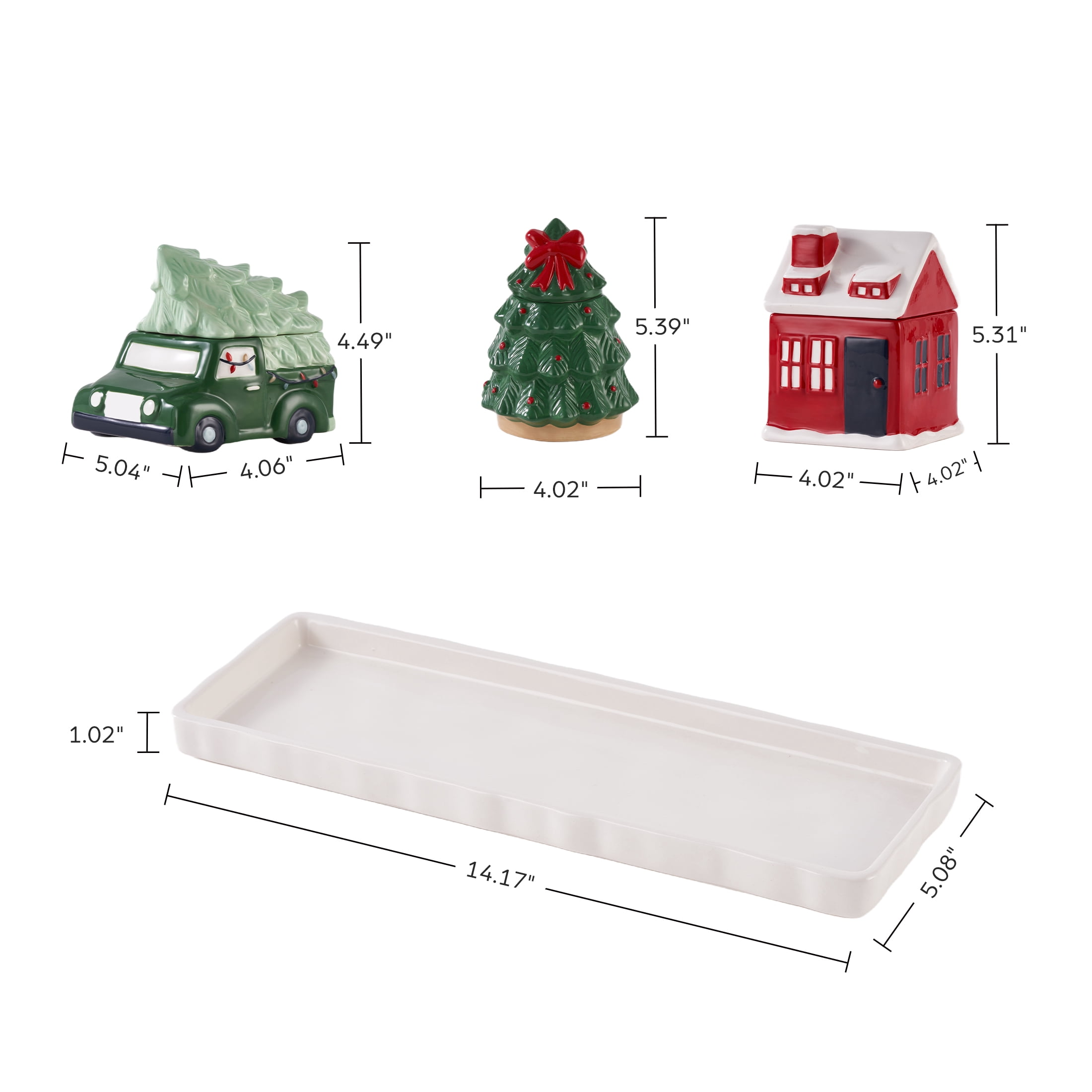 Holiday Time Ceramics Holiday Icons Treat Jars, Set of 3