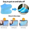 thumbnail image 4 of GHSDFBB Housse de Botte de Pluie Extérieure, Housses de Chaussures en Silicone, Réutilisables, Durables, Résistantes à l'Eau, Antidérapantes, Pliables pour Enfants Femmes Hommes (Bleu, P), 4 of 7