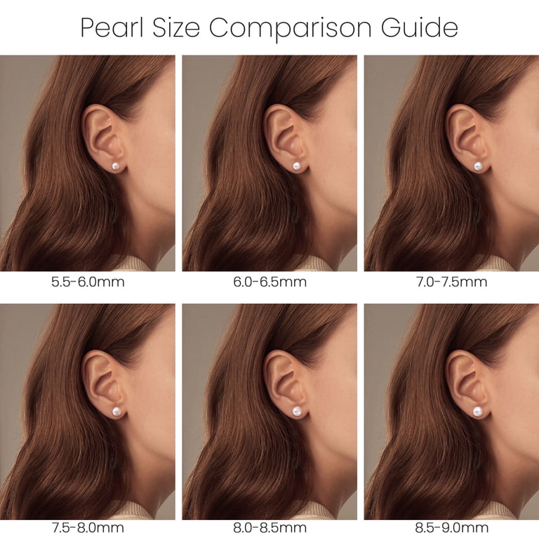 YAMI Akoya Cultured Pearl Stud Earrings, 7-7.5mm photo 3