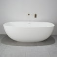 thumbnail image 5 of Clovis 65x29.5" Solid Surface Modern Resin Freestanding Bathtub in White, 5 of 7