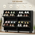 thumbnail image 4 of HOMCOM Armoire à Chaussures, Armoire de Rangement pour Chaussures avec 4 Tiroirs Basculants, Noir, 4 of 10