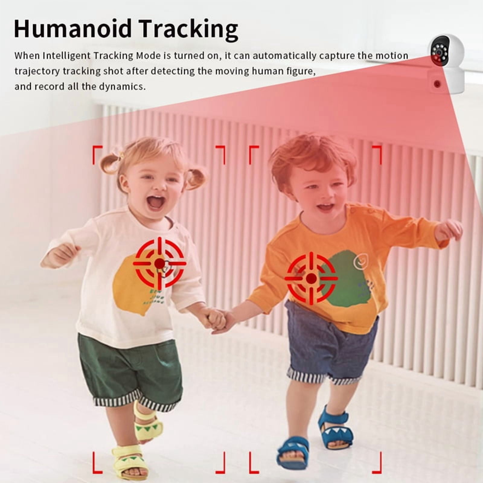 8MP WiFi IP Camera Dual Lens Baby Monitor Color Night Vision Human Automatic Tracking Video Smart Home
