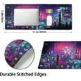 thumbnail image 2 of Retro Japanese Anime Gaming Mouse Pad XL Cool Dark Purple Red Vaporwave City Extended Large Desk Mat Big Mousepad Non-Slip Rubber Base Stitched Edge Long Desk Pad for Desktop Computer,31.5×11.8 in, 2 of 6