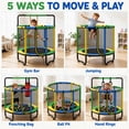 thumbnail image 2 of 55” Toddler Trampoline for Kids with Enclosure, Kids Trampoline, SEGMART Indoor Trampoline, Small Trampolines for Kids, Mini Trampoline with Sandbag, Rings, Ocean Balls, Gifts for Boys, Girls, 2 of 7